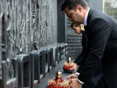 Зеленский с супругой положили снопы пшеницы к Мемориалу жертвам Голодомора в Вашингтоне. Фото