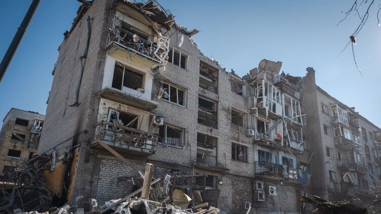 Разрушенный российской ракетой дом в Покровске Донецкой области