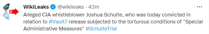 Скриншот из Твиттера WikiLeaks 
