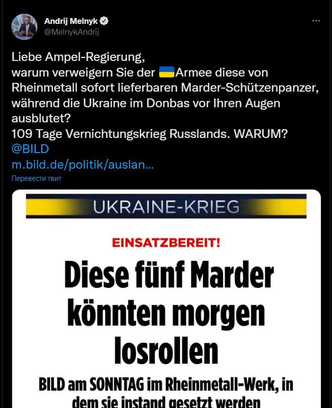 Мельник раскритиковал немецкое правительство