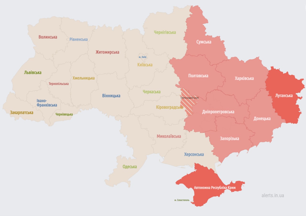 Карта воздушных тревог