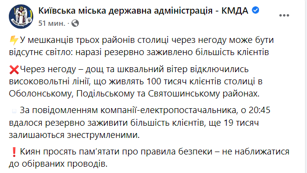 Последствия бури в Киеве