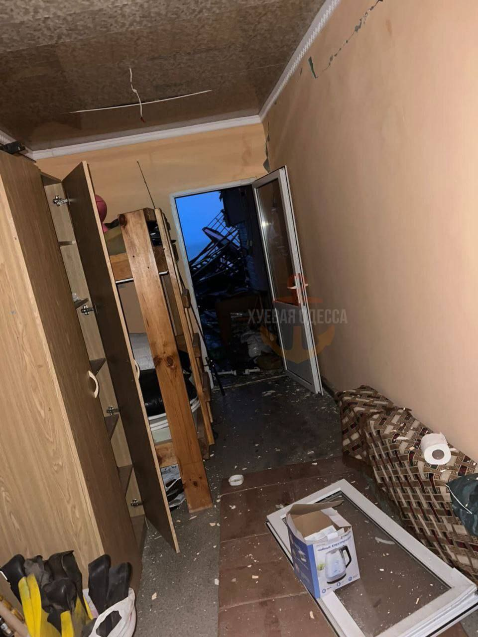 Последствия взрыва морской мины в Одесской области