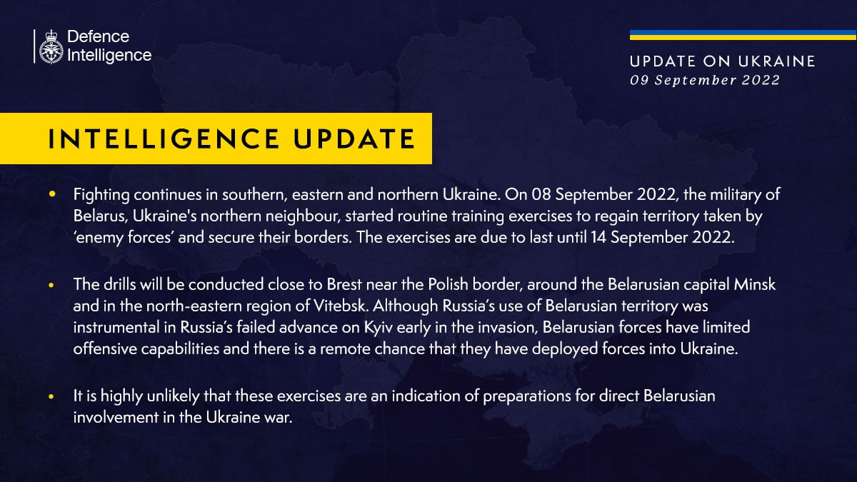 Британская разведка рассказала об учениях в Беларуси, которые проходят рядом с Украиной