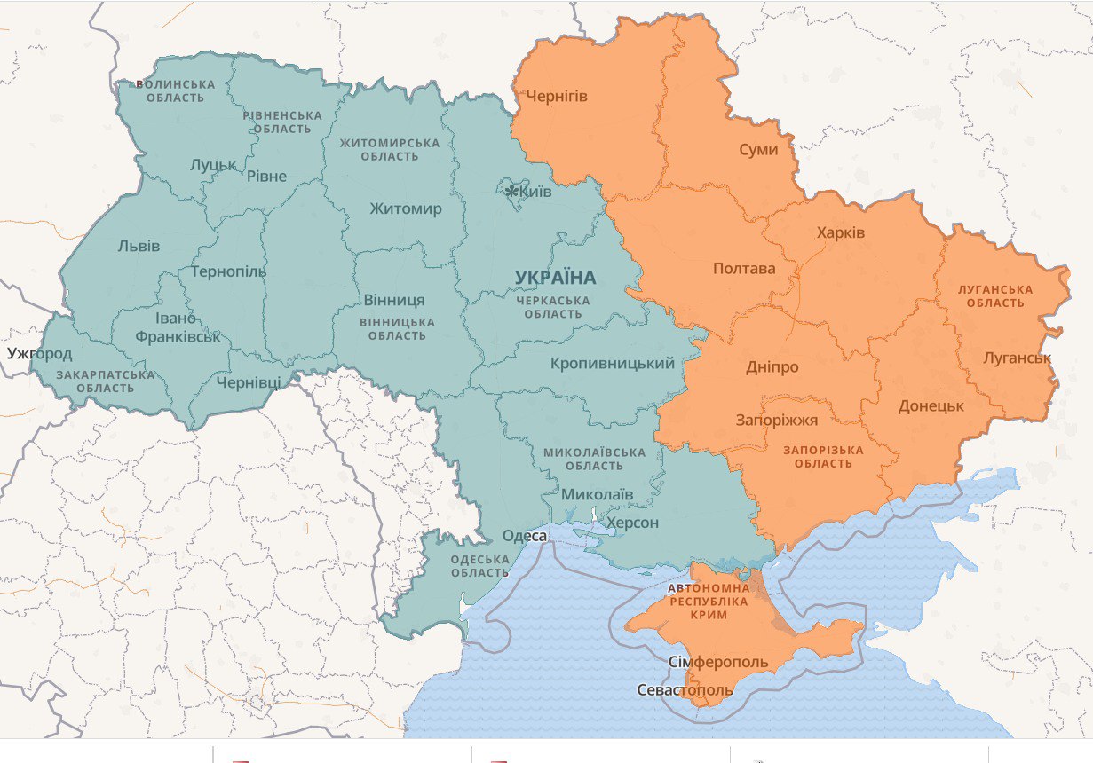 Воздушная тревога в восточной части Украины 13 июля 2023 года