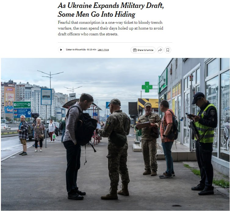 Американская газета The New York Times опубликовала репортаж об украинских уклонистах от мобилизации