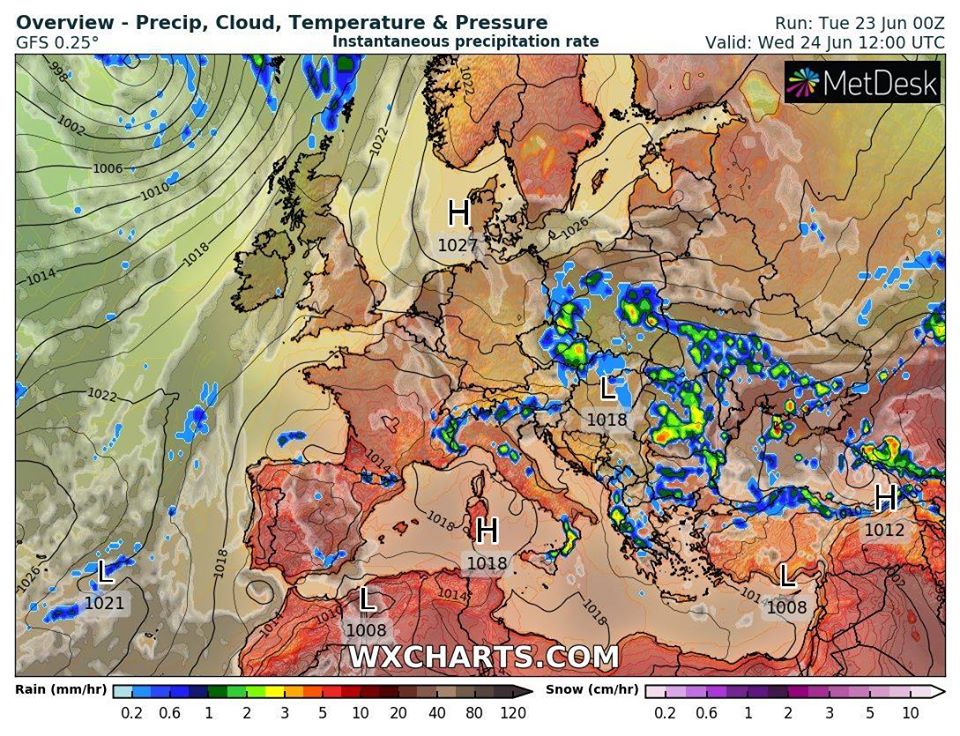 Карта погоды на 24 июня