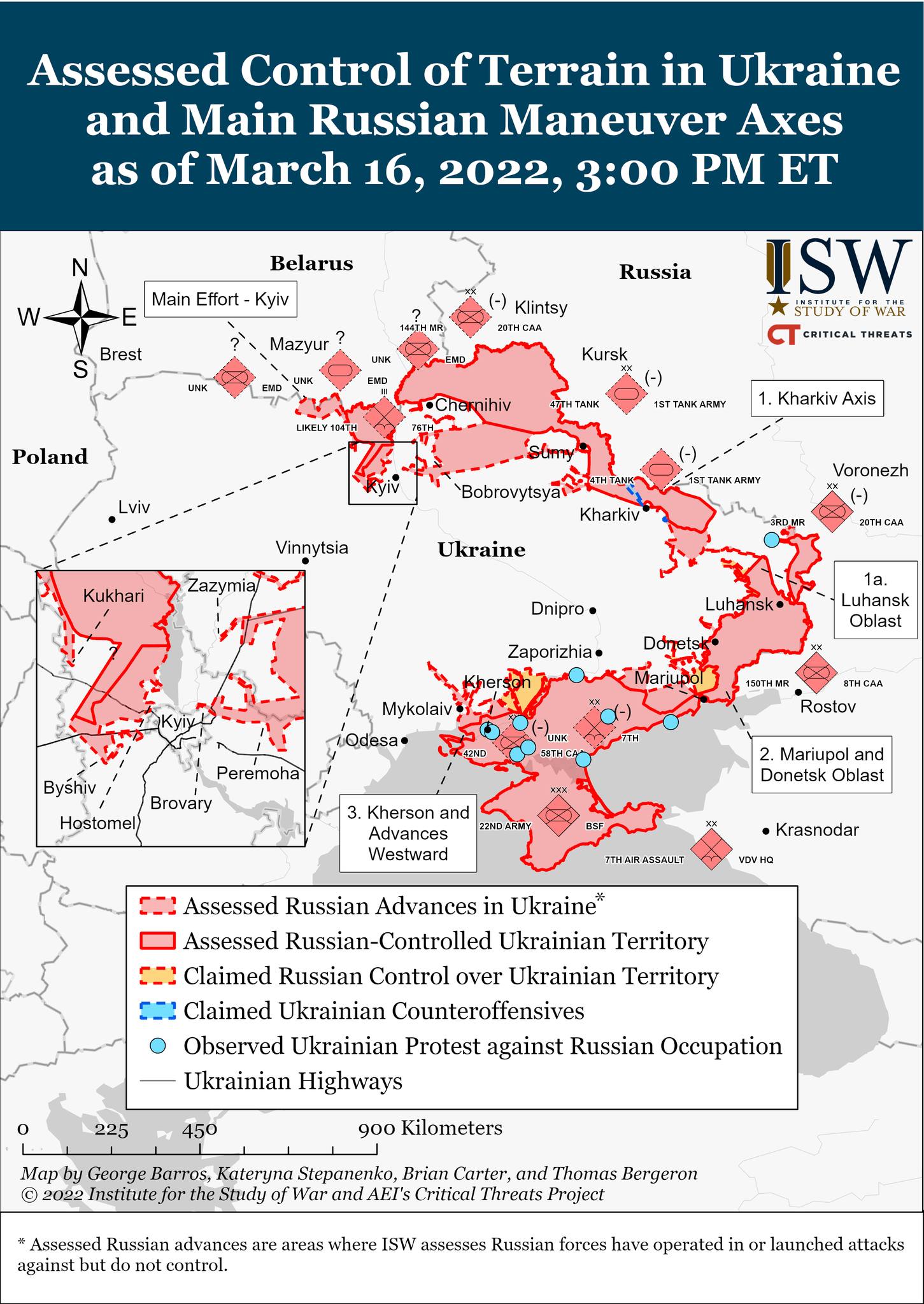 Карта боевых действий в Украине