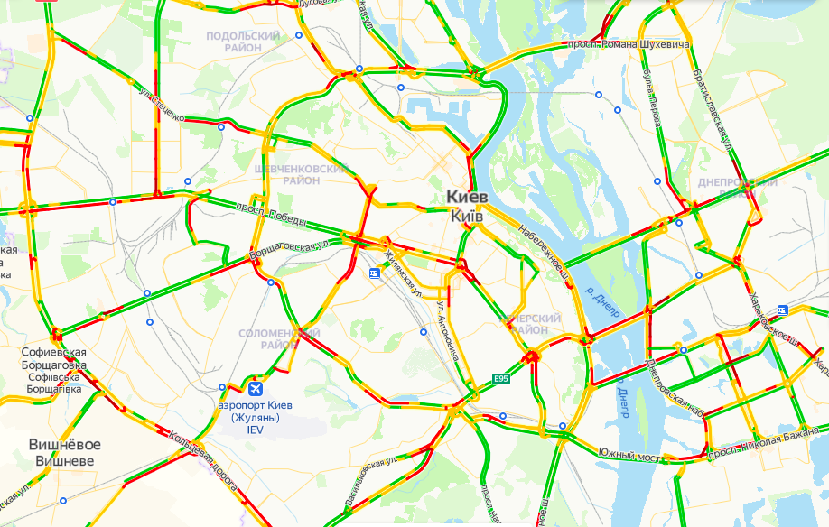 карта пробки киев онлайн