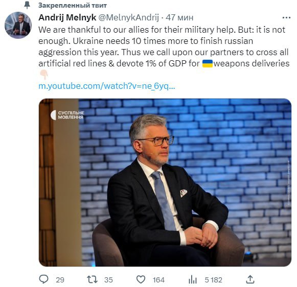 Скриншот поста Мельника