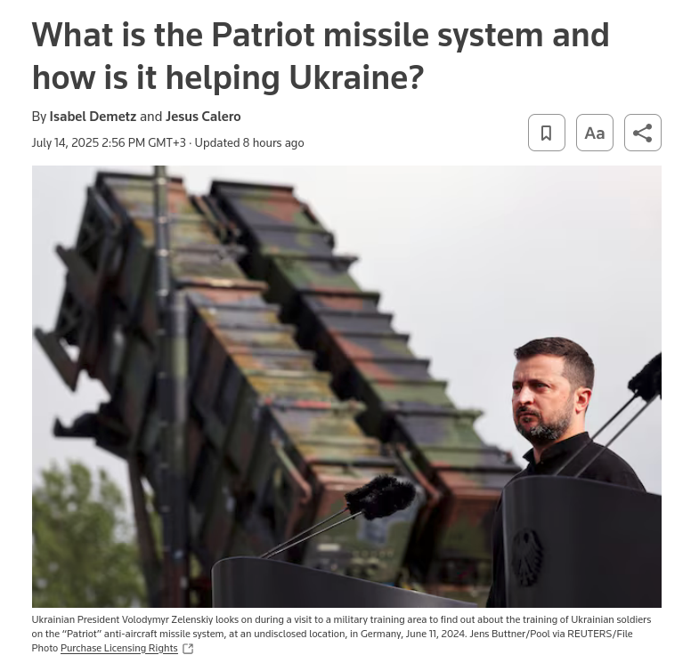 Знімок заголовка на reuters.com