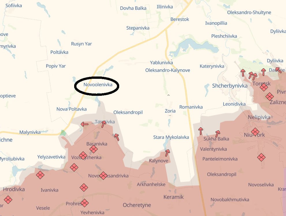 Карта бойових дій. Джерело - Телеграм