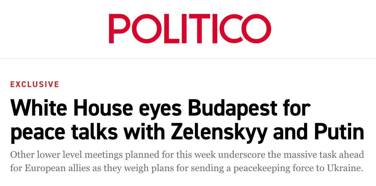 Снимок заголовка на politico.com