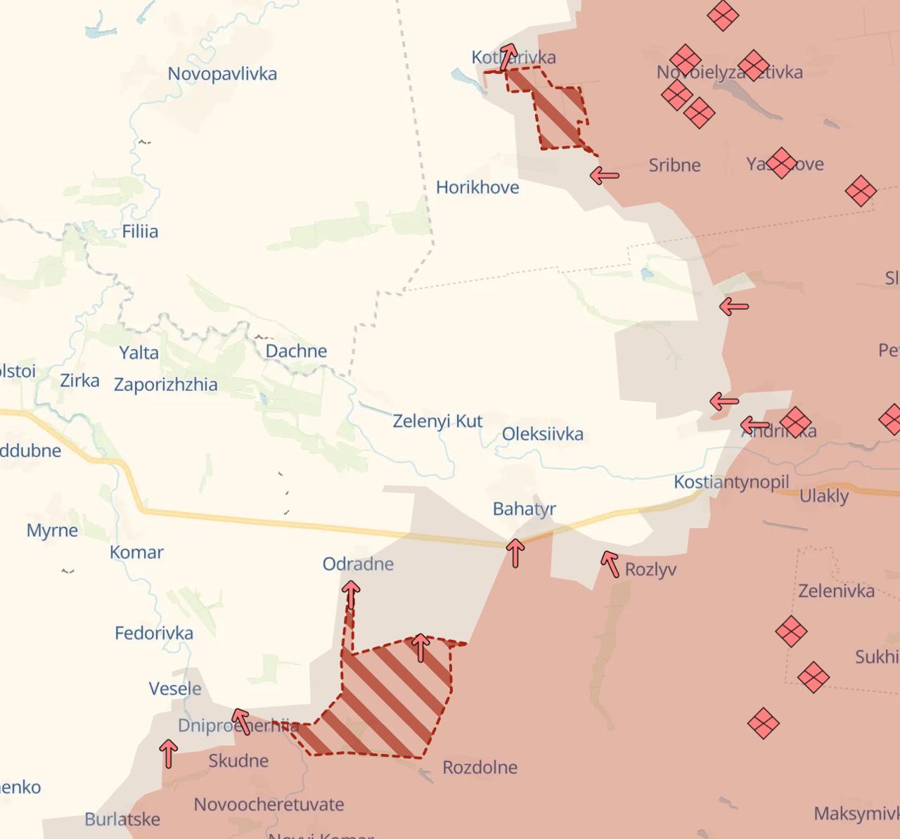 Карта боевых действий (2). Источник - Deep State