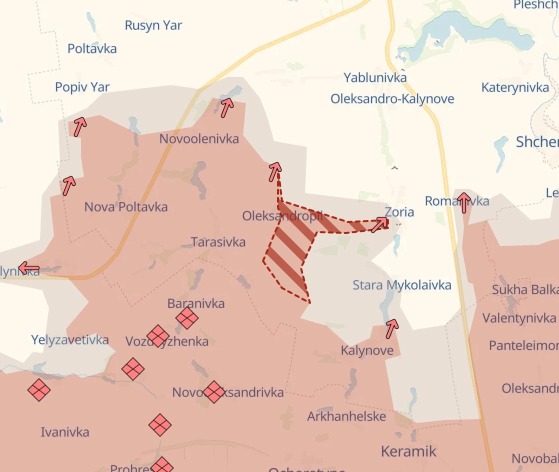 Карта бойових дій. Джерело - Deep State