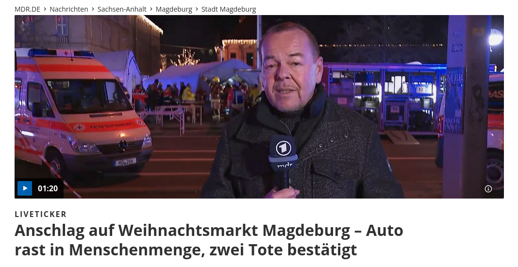 Снимок заголовка на mdr.de
