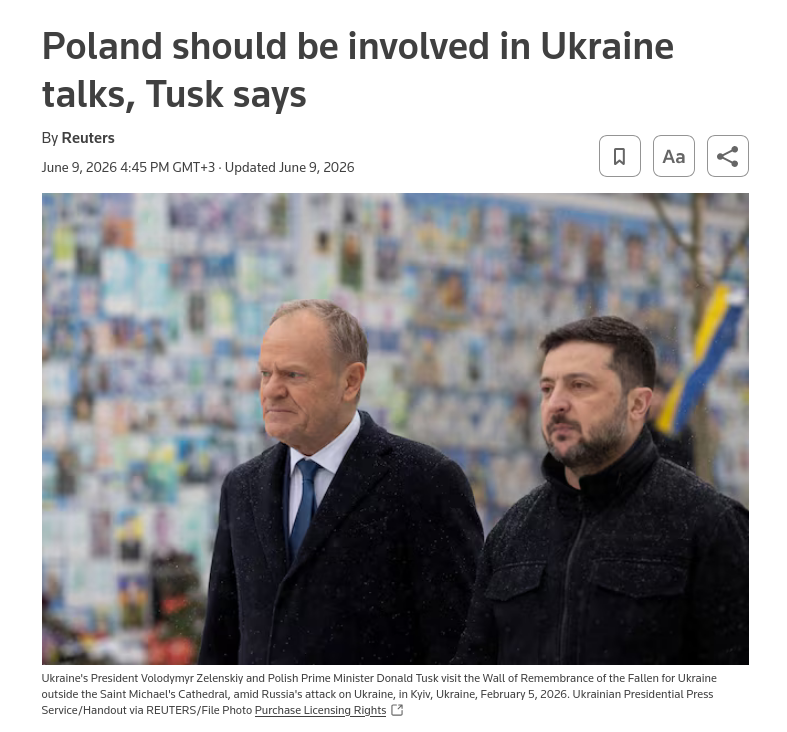 Польща вимагає місце за столом переговорів України та Росії.