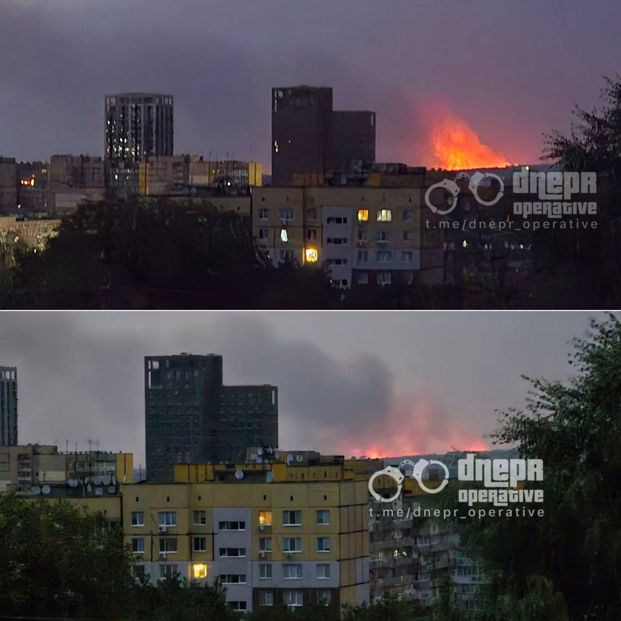 Фото пожежі в полях біля будинків. Джерело - Телеграм