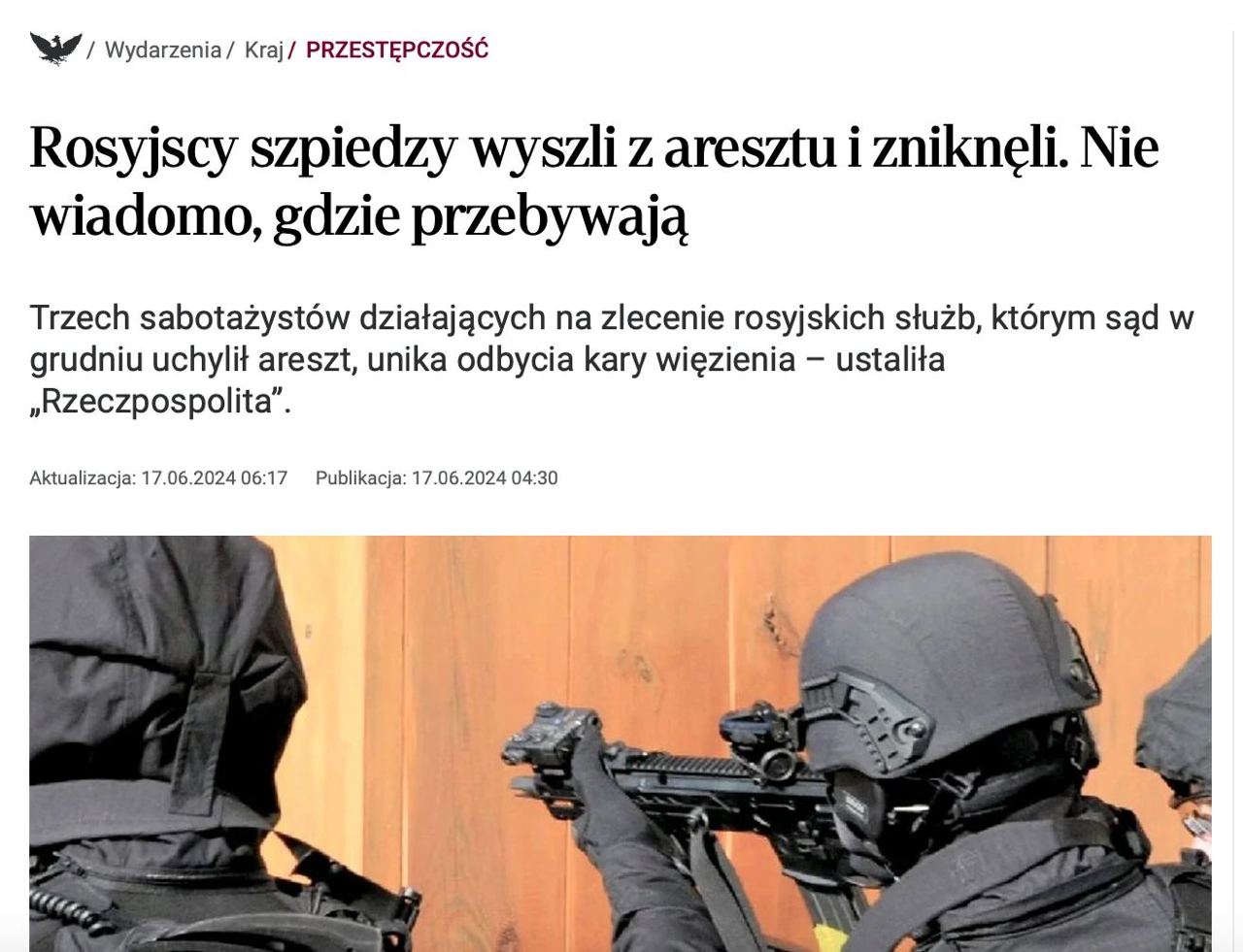 Снимок заголовка Rzeczpospolita