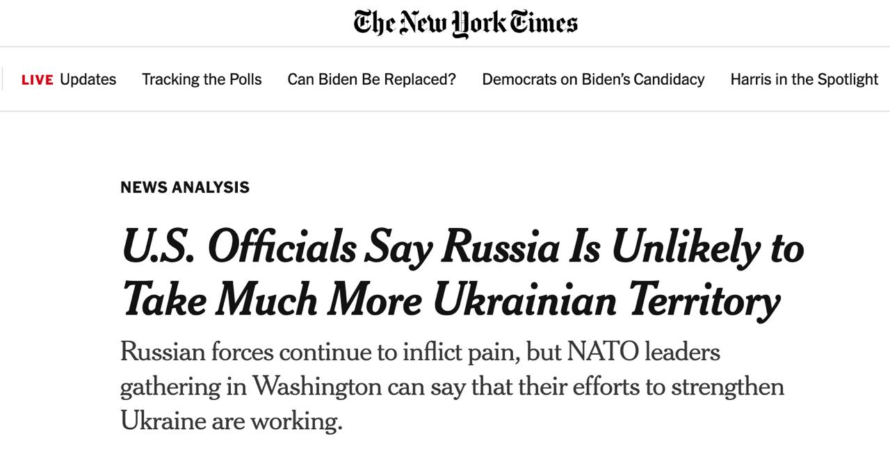 Снимок заголовка в New York Times